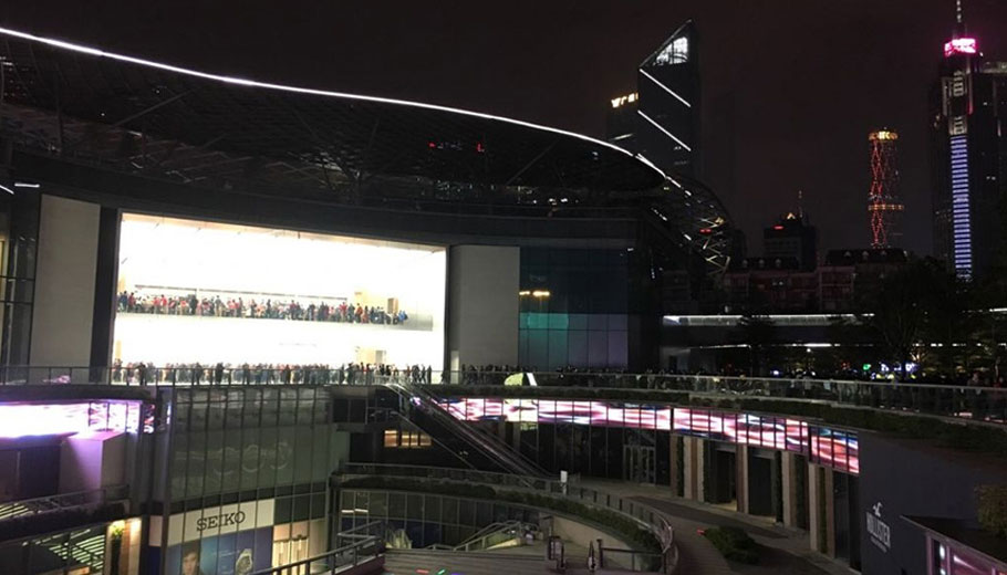 Advertising LED Mesh Display Solution at Guangzhou Parc Central