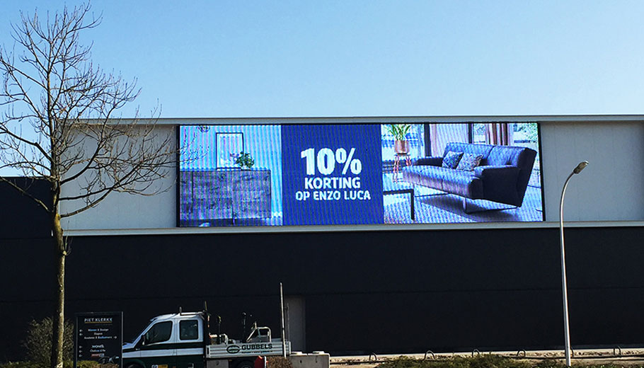 Netherlands Furniture Store Outdoor LED Mesh Display Solution