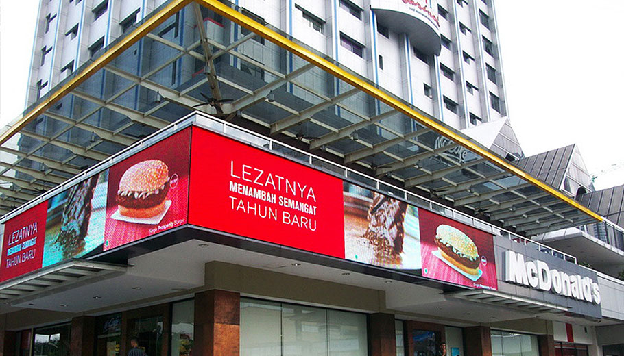 Indonesia McDonald's Outdoor Advertising LED Display System