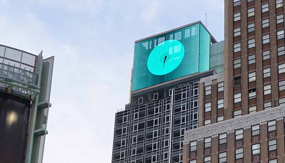Commercial LED Mesh Display System at Marriott of Manhattan